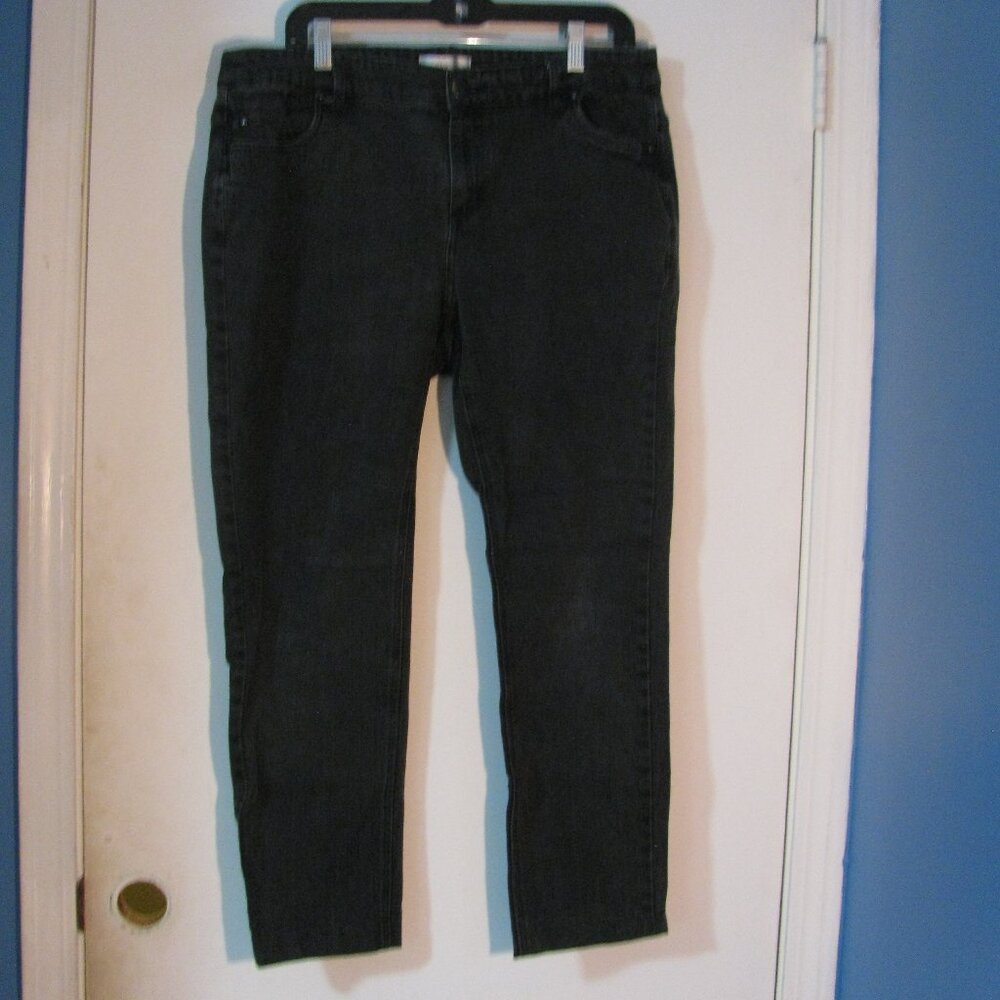 C.J..Banks Black Denim Jeans Plus Size 16W Skinny Tapered Leg
